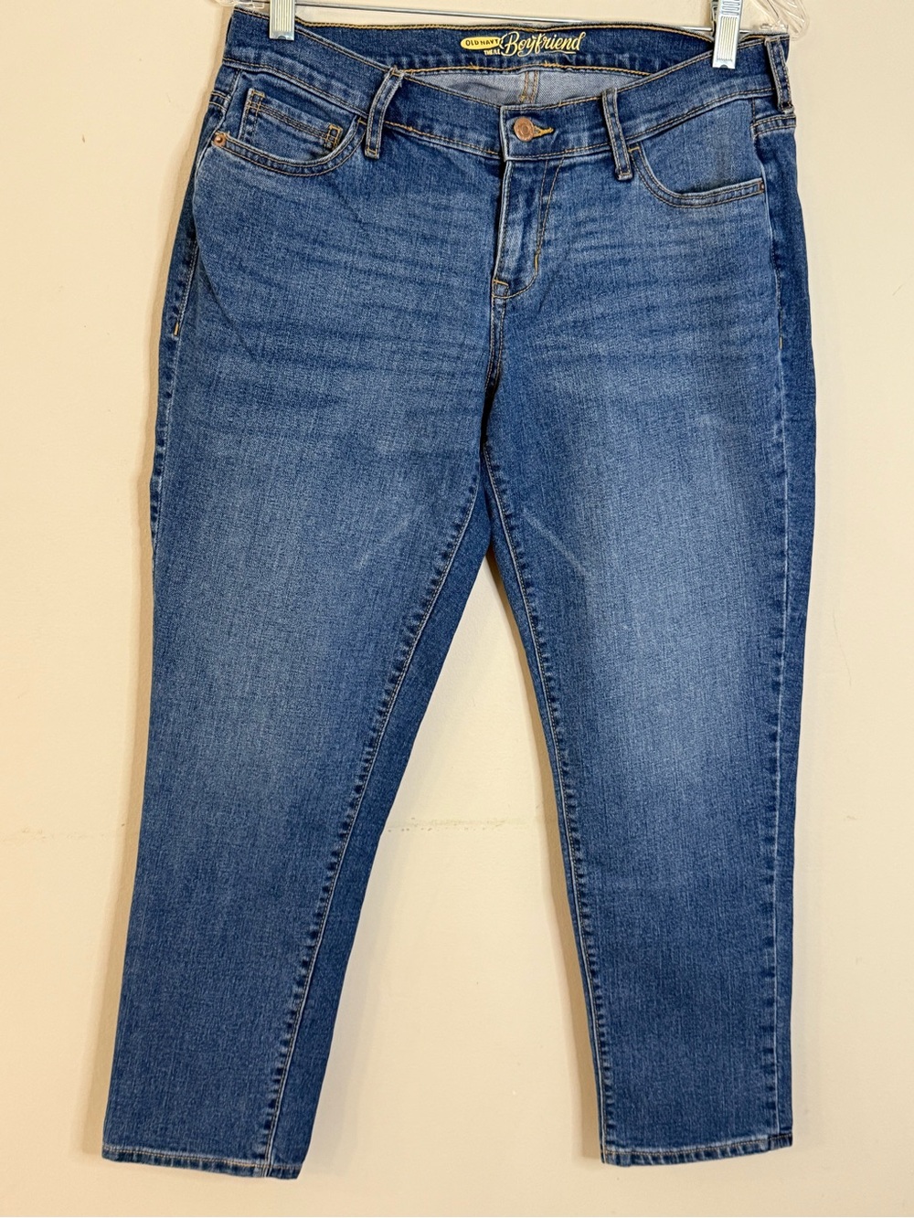 Old Navy Boyfriend straight crop denim jeans zip button SZ 6R